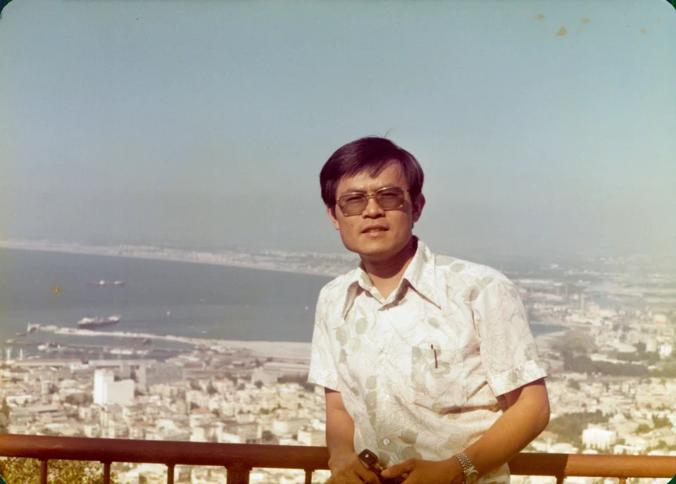 David above a bay in Israel, 1977.