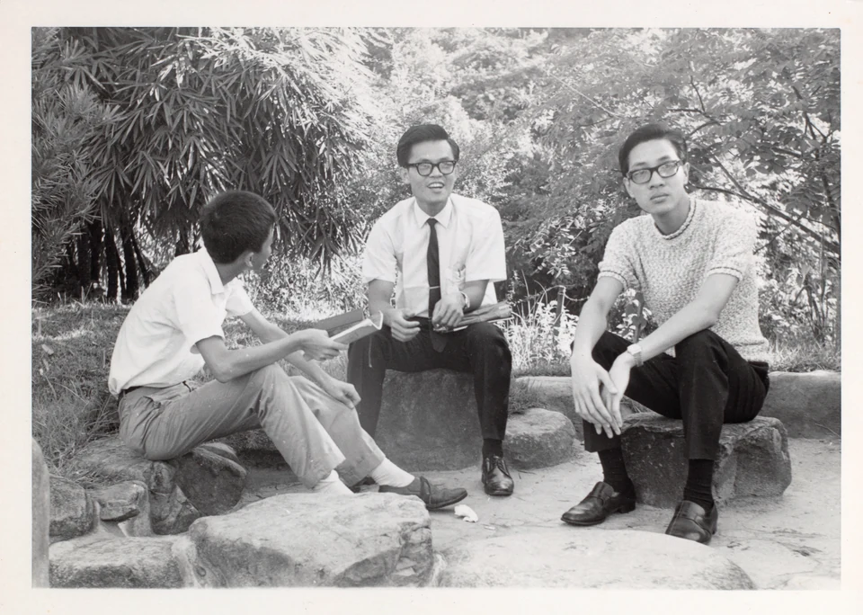 David with his classmates at Evangel Theological College in Hong Kong, 1970. Esther recalls that he was a third-year student.